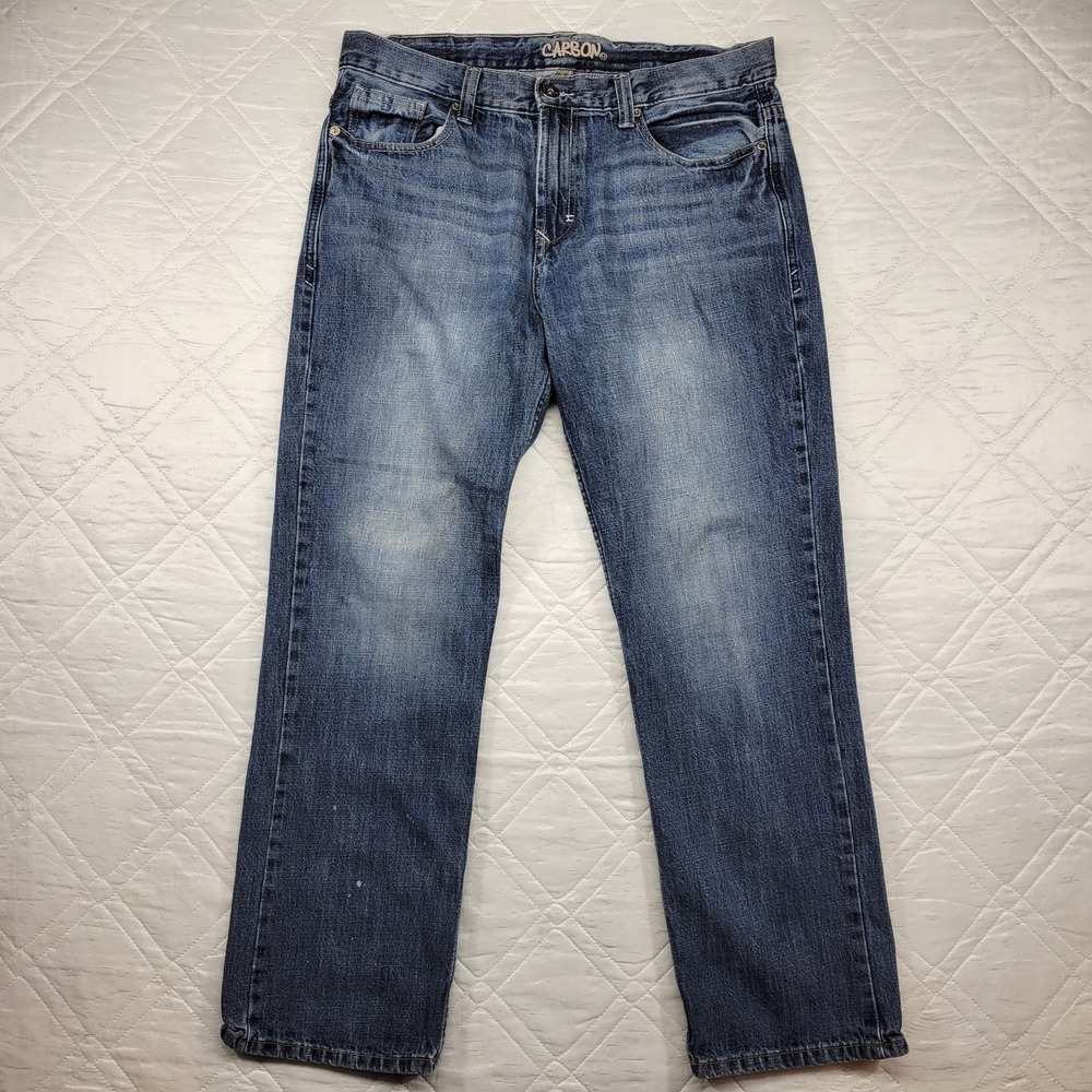 CARBON Straight leg 100% cotton blue jeans size 34X32